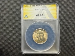 1954 S Silver Washington Quarter ANACS MS65