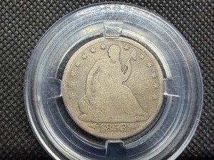 1853 Silver Seated Liberty Half Dollar with Rays