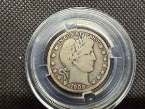 1909 S Silver Barber Half Dollar