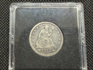 1853 Silver Seated Liberty Quarter with Rays