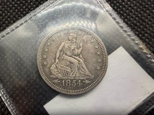 1854 Silver Seated Liberty Quarter