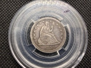 1858 Silver Seated Liberty Quarter