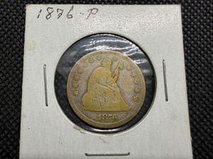 1876 Silver Seated Liberty Quarter