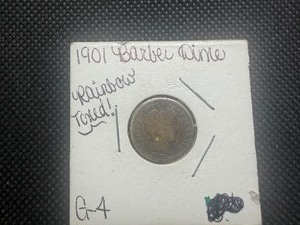 1901 Barber Dime Marked G4 When Purchased