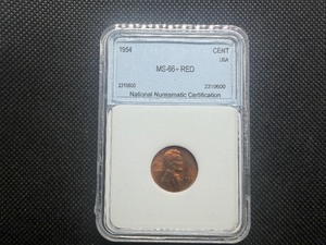 1954 1C NNC MS66  Red