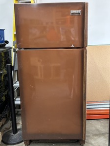 Vintage Montgomery Ward Frost-Free Top Freezer Refrigerator - Brown - Approx. 64H