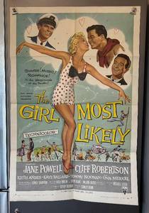 Vintage The Girl Most Likely Unframed Poster - Jane Powell & Cliff Robertson