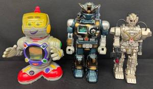 Vintage Robot Toy Lot of 3 Unique Robots, including Fisher Price Kinderbot, Royal Condor & Happy Kid brands