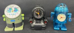 Robot Alarm Clocks Casio AC-100, Rhythm & Sharper Image (Lot of 3)