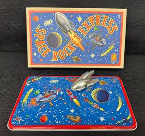 Vintage Windup Rocket Toy Mars Space Rocket Express Boxed Working