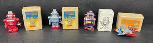 Vintage Tin Wind-Up Robots & Space Rocket Mixed Lot
