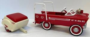 Vintage Toy Fire Truck & Trailer Hallmark Set