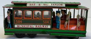 Vintage Tin Streetcar #504 with Bay & Taylor and Powell & Market Destinations.