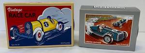 Vintage Schylling Tin Wind-Up Race Cars Speedway Racer & Race Car (Lot of 2)