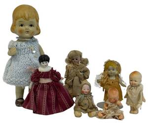 Vintage German Bisque Dolls (Lot of 7)