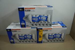 3 6-Packs of Sylvania 65w Indoor Flood Light Bulbs