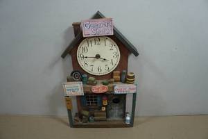 Wood Folk Art General Store Wall Clock