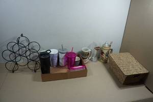 Travel Tumblers, Basket and Wine Rack