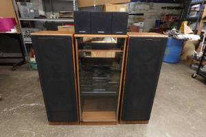 Pioneer Stereo System with Cabinet and Speakers