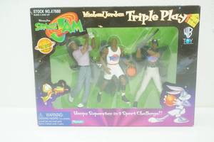 Vintage Space Jam Michael Jordan Triple Play Action Figures. UNOPENED. WB Toy