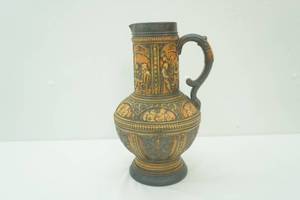 Vintage German Style Relief Pitcher 14 tall