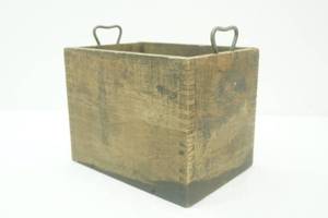 Antique Wooden Box with Metal Handles 10.5x7.5x 8