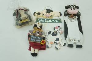 wood cow decor