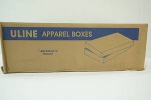 Case of ULINE Apparel Boxes. 100Case. BLACK GLOSS