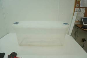Large Clear Rubbermaid Tote 36x15x14
