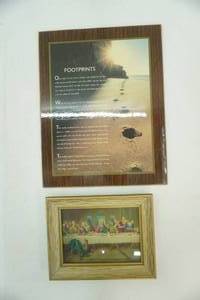 Vintage Footprints Wall Plaque Framed Print of The Last Supper