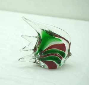 Vintage Hand Blown Art Glass Angelfish Figurine. Murano Style 4x4