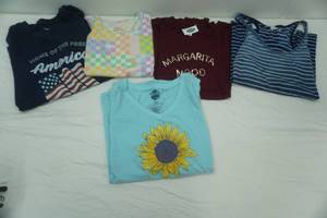 5ct NEW Womens Tops. Size LXL, one kids XL