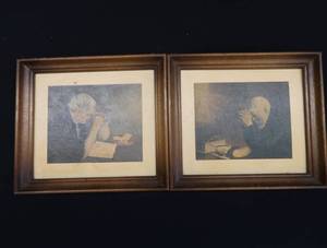 VINTAGE FRAMED SET OF GRACE & GRATITUDE