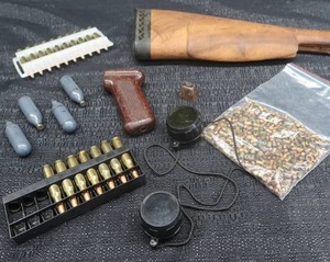 GUN HANDLES AND AMMO LOT