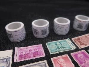 4 ROLLS OF FOREVER STAMPS  MISC ASSORTED STAMP LOT