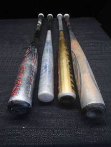 4 MISC BASEBALL BATS
