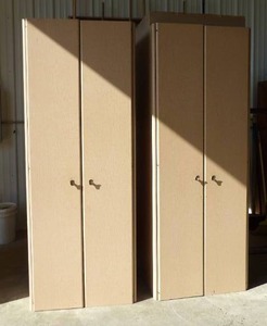 2 HEAVY DUTY TAN STORAGE SHELVES
