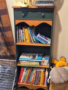Wood Bookcase with Drawer Storage