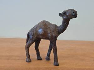 Vintage Leather-covered Camel Figurine
