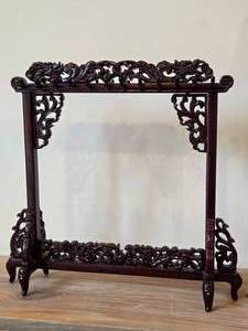 Chinese Carved Wooden Display Stand  Miniature Altar Stand