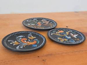 Lot of (3) Handpainted Norwegian Rosemaling Plates