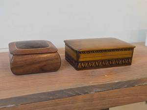 Lot of (2) Wood Trinket Boxes