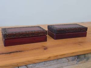 Lot of (2) Decorative Wooden Box with Flip-Top Lid
