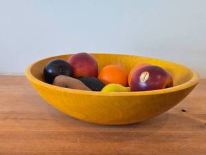 Wooden Bowl with (9) Remo Extra Fancy Fruit Shake