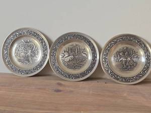 Lot of (3) Norwegian Pewter Collectble Plates - 1994, 1998, 2000