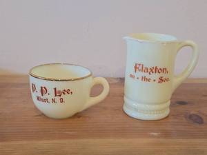 Custard Glass Souvenir - Mini Pitcher and Cup