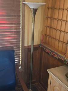 Torchiere Floor Lamp with White Glass Shade 67