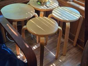 Lot of (4) Wood Stools