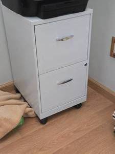 Metal Rolling File Cabinet 2-drawer