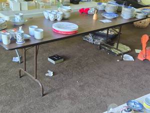 Wood Top  Metal Folding Table 8